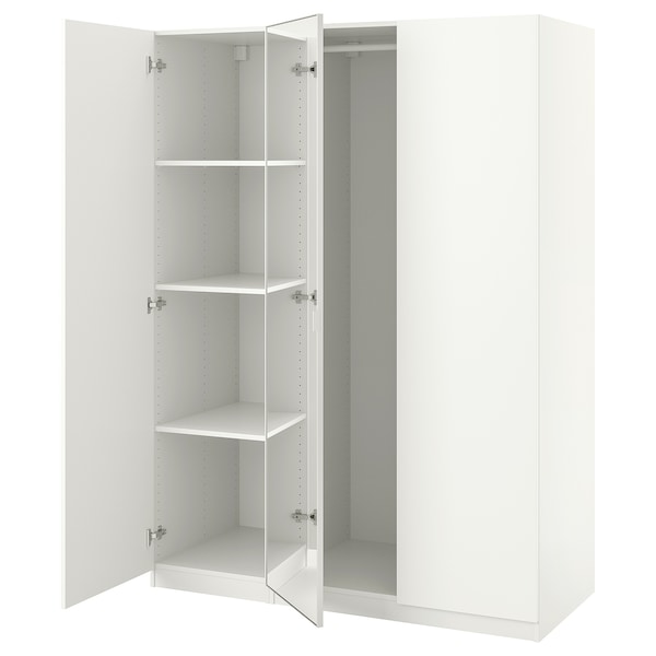 PAX / FORSAND/ÅHEIM Schrankkombination, weiß/Spiegelglas,