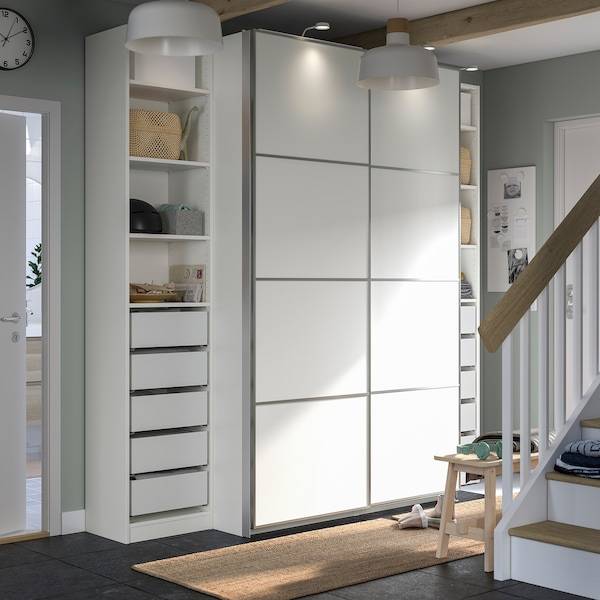 PAX / MEHAMN Kleiderschrank, weiß/doppelseitig weiß, Riesige Rabatte
