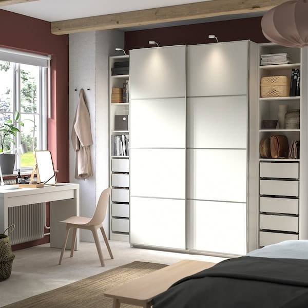 PAX / MEHAMN Kleiderschrank, weiß/doppelseitig weiß, Riesige Rabatte