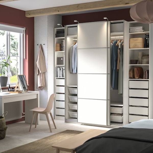 PAX / MEHAMN Kleiderschrank, weiß/doppelseitig weiß, Riesige Rabatte