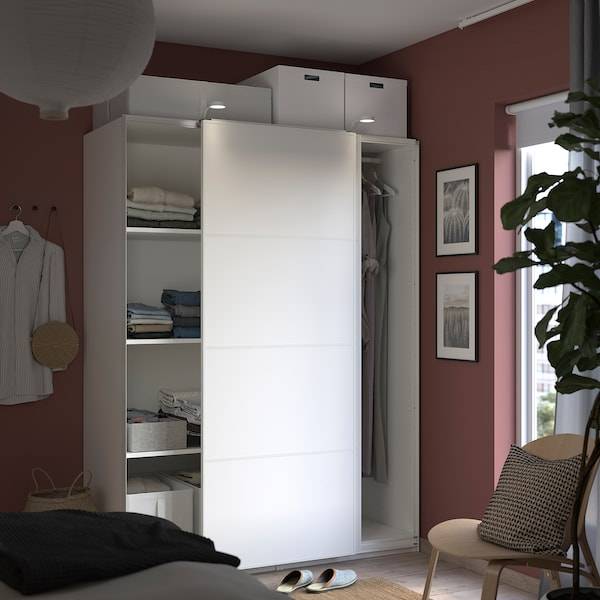 PAX / MEHAMN Kleiderschrank, weiß/doppelseitig weiß, Kostenloser Versand international