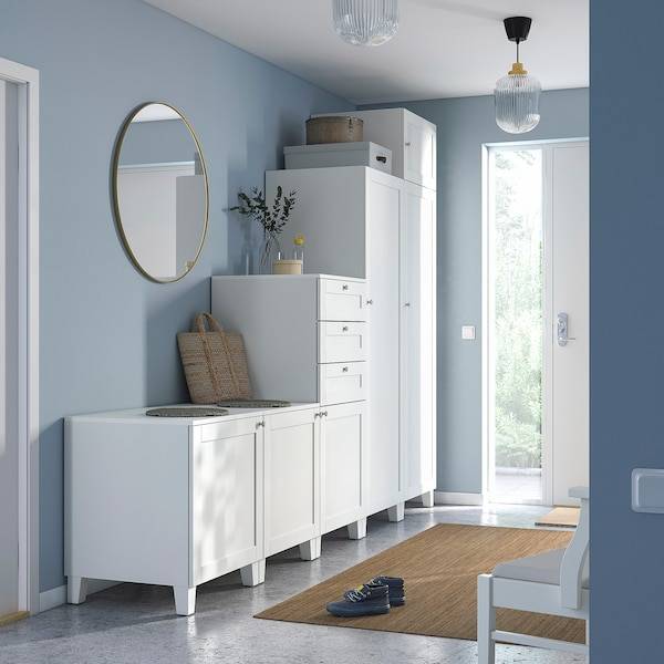 PLATSA Kleiderschrank m 6 Türen+3Schubl., weiß/Sannidal weiß, Outlet