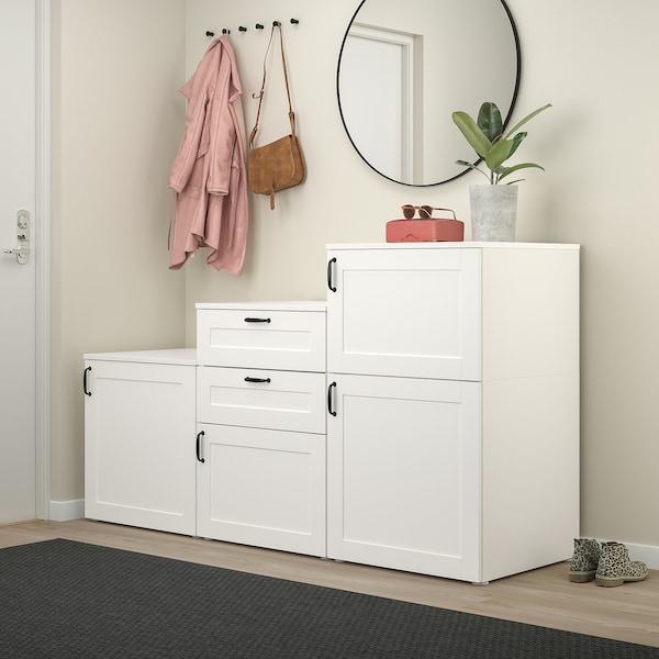 PLATSA Schrank mit Türen+Schubladen, weiß/Sannidal weiß, Verkauf