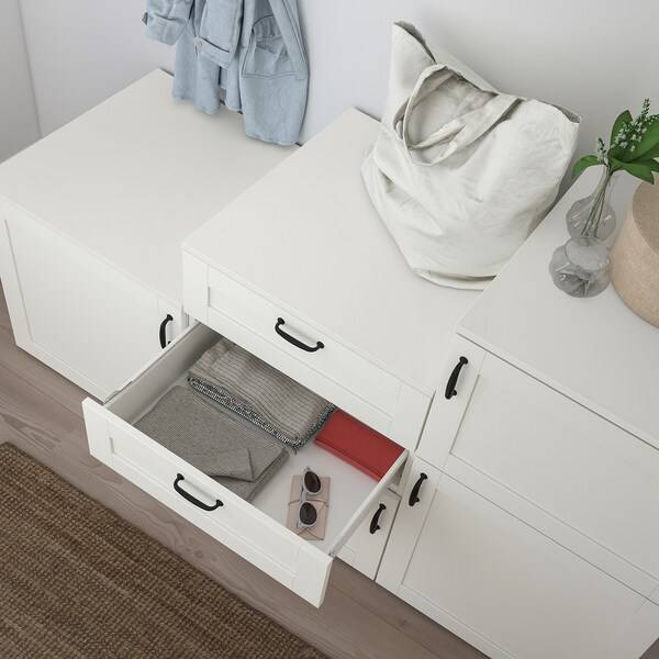 PLATSA Schrank mit Türen+Schubladen, weiß/Sannidal weiß, Verkauf