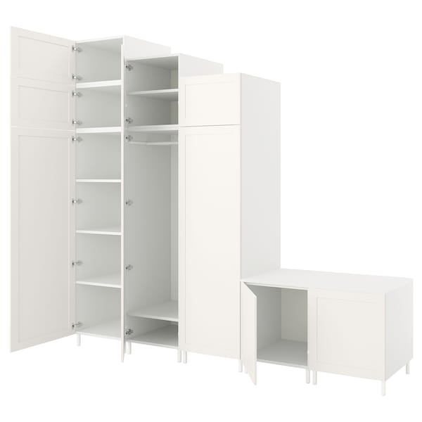 PLATSA Kleiderschrank mit 9 Türen, weiß Sannidal/weiß,