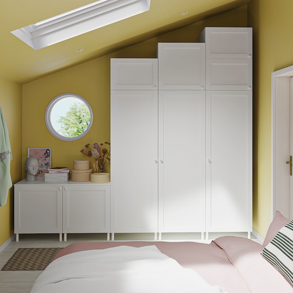 PLATSA Kleiderschrank mit 9 Türen, weiß Sannidal/weiß, Hotsell