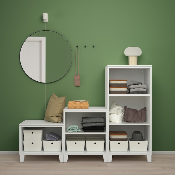 PLATSA Kleiderschrank mit 3 Türen, weiß/Fonnes weiß, Fabrikverkauf