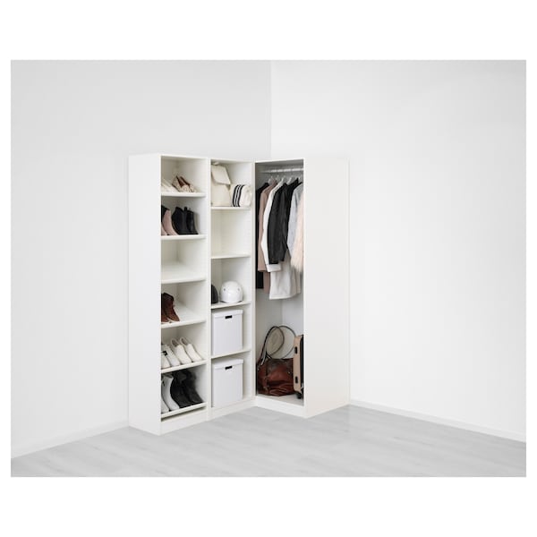 PAX / FLISBERGET Eckkleiderschrank, weiß/hellbeige, Großer Ausverkauf