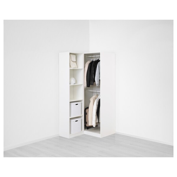 PAX / FARDAL/ÅHEIM Eckkleiderschrank, Hochglanz weiß/Spiegelglas, Flash Sale