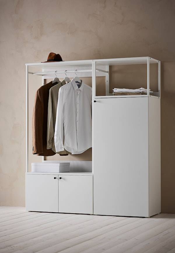 PLATSA Kleiderschrank mit 3 Türen, weiß/Fonnes weiß, Saisonale Angebote