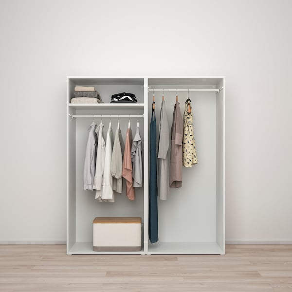 PLATSA Kleiderschrank mit 4 Türen, weiß/Fonnes weiß, Räumungsverkauf