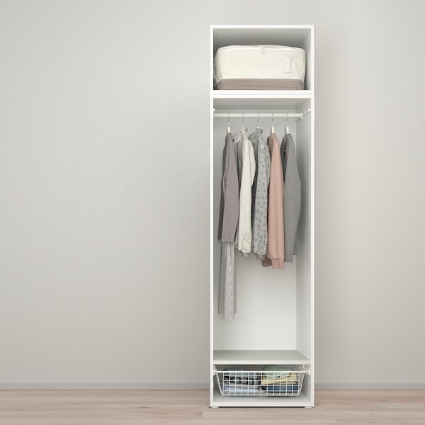 PLATSA Schrank mit 2 Türen, weiß/Kalbåden glänzende Kiefernachbildung, Tägliche Deals