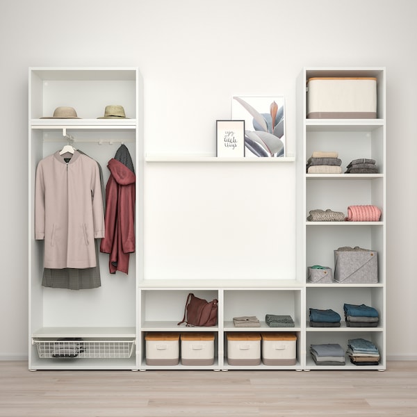 PLATSA Kleiderschrank mit 9 Türen, weiß STRAUMEN Spiegelglas/FONNES weiß, Sonderangebote