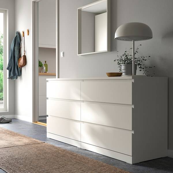 MALM Kommode mit 6 Schubladen, weiß, Wochenangebot