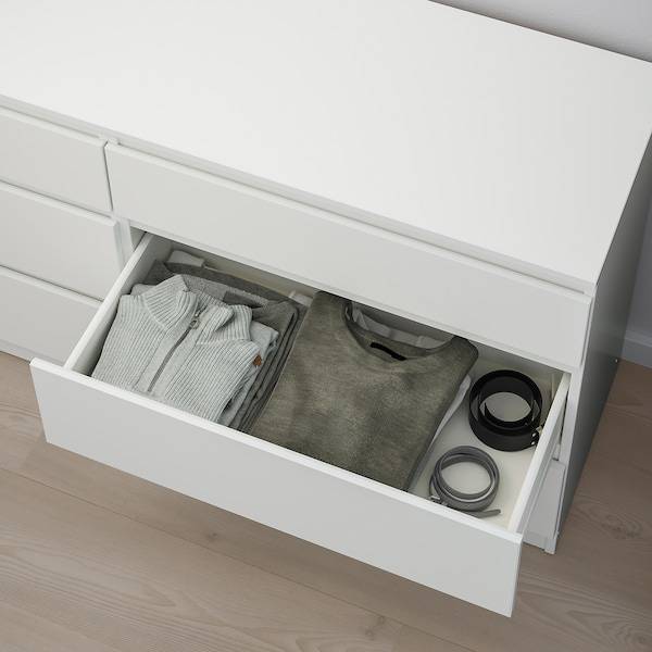 KULLEN Kommode mit 6 Schubladen, weiß, Kostenlose Rückgabe
