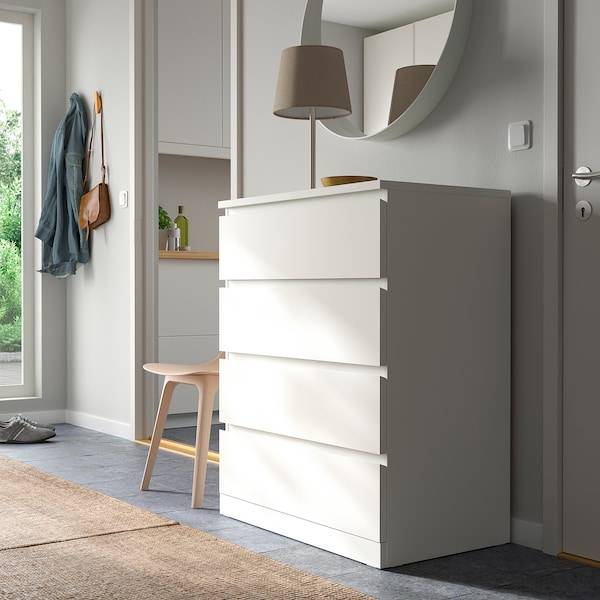 MALM Kommode mit 4 Schubladen, weiß, Begrenzte Freigabe
