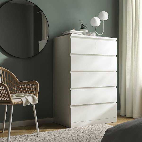 MALM Kommode mit 6 Schubladen, weiß, Zeitbegrenzte Promotion