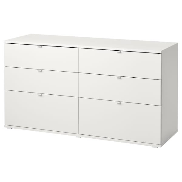 VIHALS Kommode mit 6 Schubladen, weiß/Verankerungs-/Entsperrfunktion, Discount Store für neue Produkte