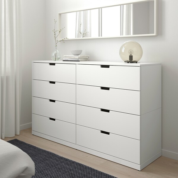 NORDLI Kommode mit 8 Schubladen, weiß, Riesige Rabatte