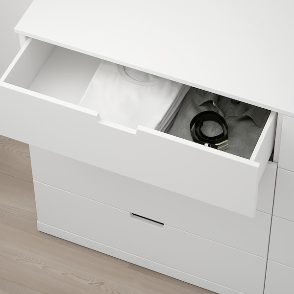 NORDLI Kommode mit 8 Schubladen, weiß, Riesige Rabatte