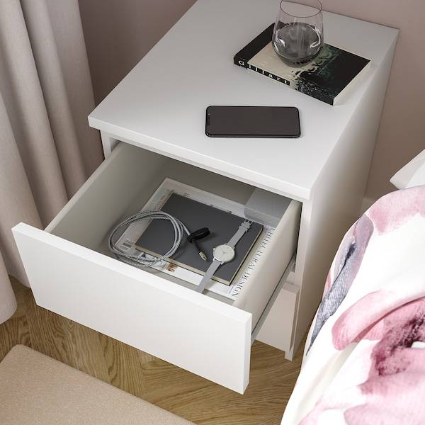 MALM Kommode mit 2 Schubladen, weiß, Auslauf
