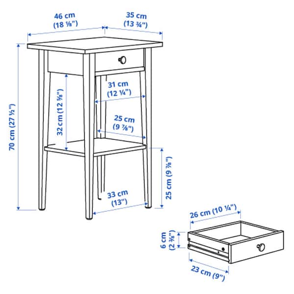 HEMNES Ablagetisch, weiß gebeizt, Hotsell