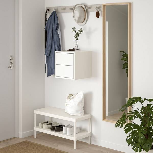 EKET Wandschrank mit 2 Schubladen, weiß, Fabrikverkauf