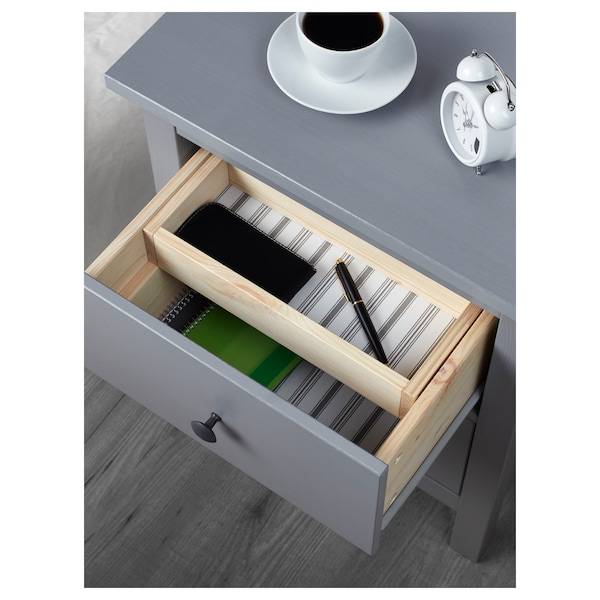 HEMNES Kommode mit 2 Schubladen, grau lasiert, Kostenloser Versand