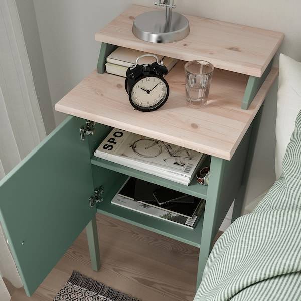OLDERDALEN Ablagetisch, graugrün/Kiefer, Online Shopping