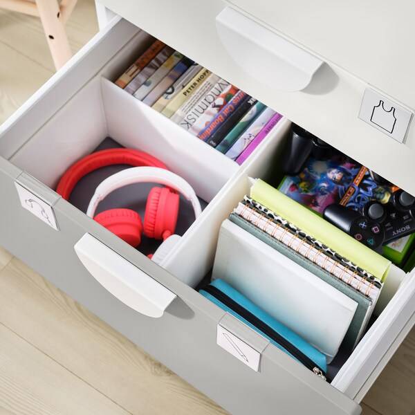 SMÅSTAD / PLATSA Kommode mit 3 Schubladen, weiß/grau, Online Outlet