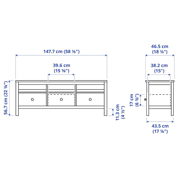 HEMNES TV-Bank, weiß gebeizt/hellbraun, Speichern exportieren
