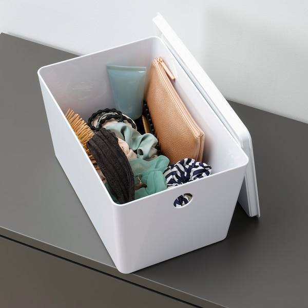 KUGGIS Box mit Deckel, weiß, Blitzverkäufe