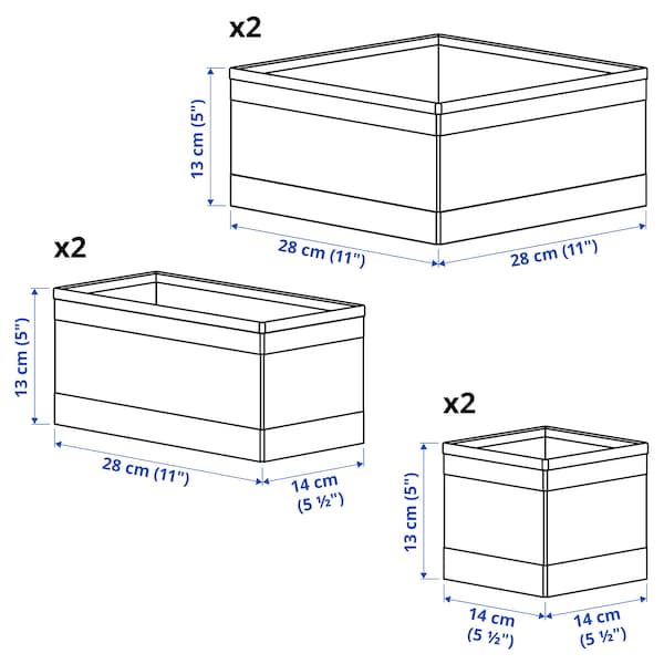 SKUBB Box 6er-Set, weiß Fabrik Onlineshop