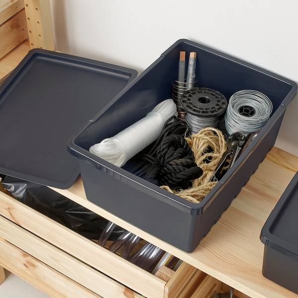 UPPSNOFSAD Box mit Deckel, schwarz, Fabrikpreis