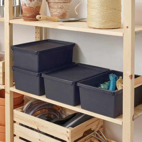 UPPSNOFSAD Box mit Deckel, schwarz, Fabrikpreis