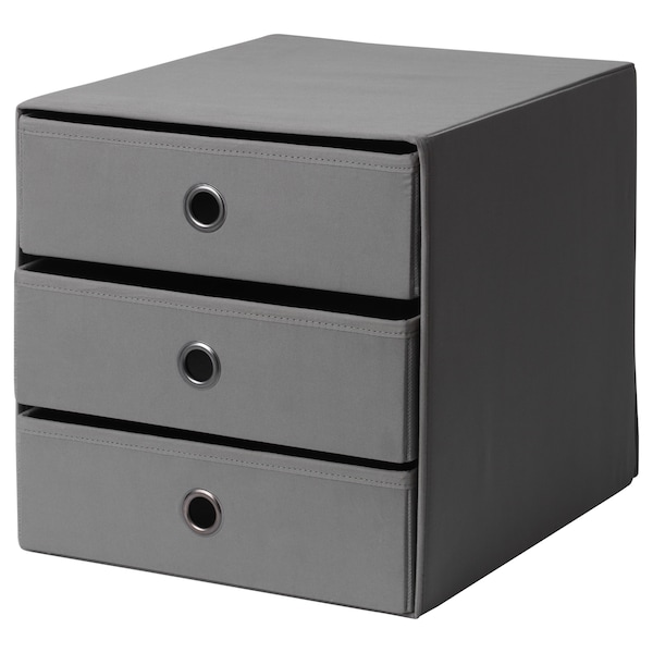 FLARRA Minikommode mit 3 Schubladen, dunkelgrau, Black Friday