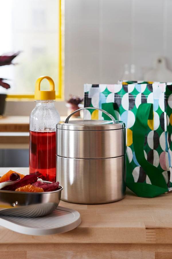 FÖRSKAFFA Lunchbox, isoliert, 2 Ebenen, Edelstahl Exklusive Angebote