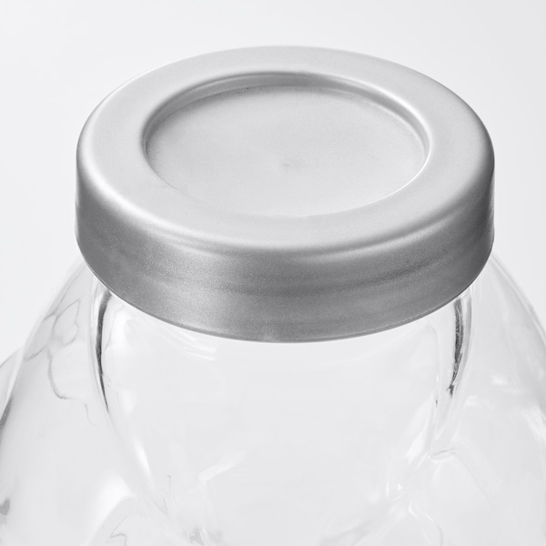 FÖRVAR Dose mit Deckel, Glas/aluminiumfarben, Neueste Stile