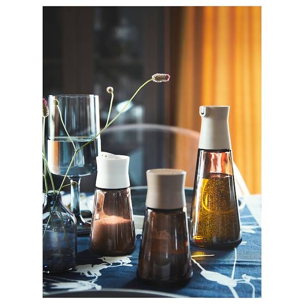 HALVTOM Flasche mit Ausgießer, Glas/braun, zollfrei