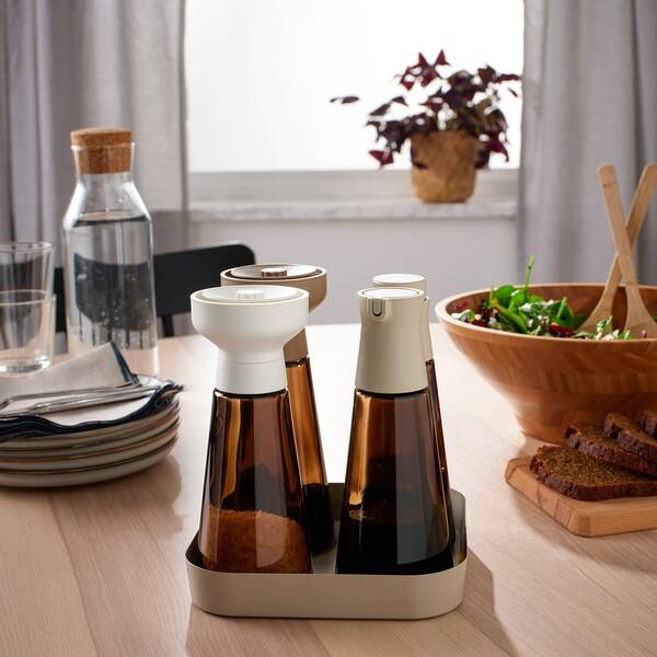 HALVTOM Flasche mit Ausgießer, Glas/braun, zollfrei
