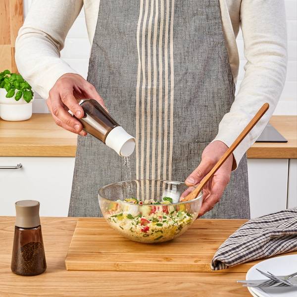 HALVTOM Salz- und Pfefferstreuer, Glas/braun, 50% Rabatt für begrenzte Zeit