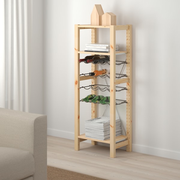 IVAR 1 Element/Böden/Flaschbord, Kiefer/grau, Fabrikpreis