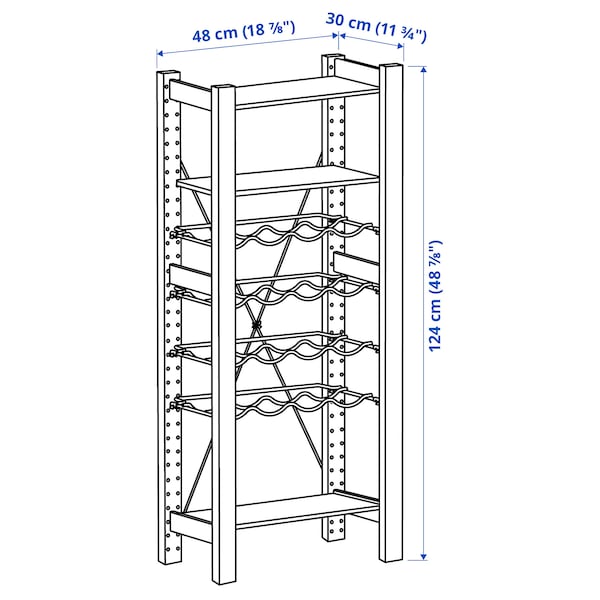 IVAR 1 Element/Böden/Flaschbord, Kiefer/grau, Fabrikpreis