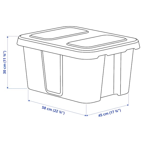 KLÄMTARE Box mit Deckel innen/außen, dunkelgrau, Online