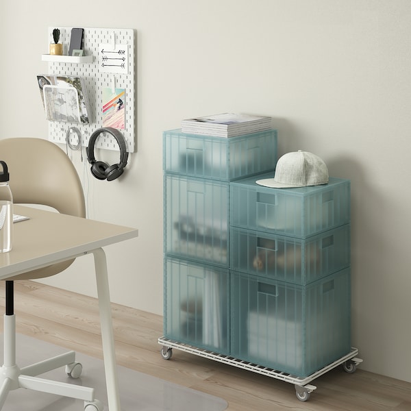 PANSARTAX Box mit Deckel, transparent graublau, Auslauf