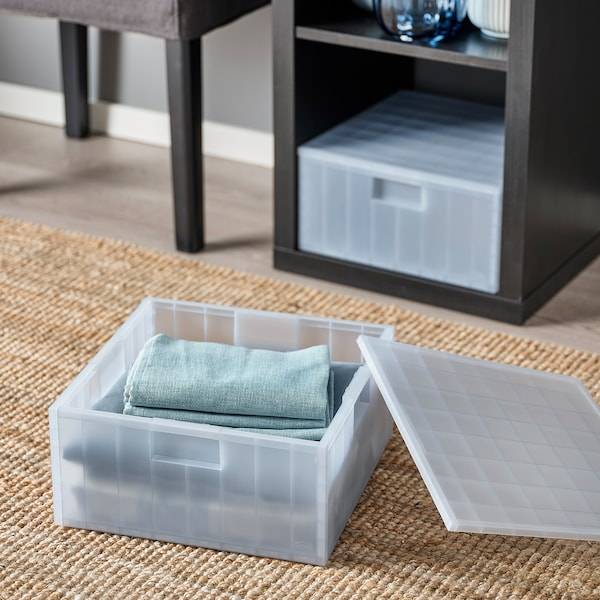 PANSARTAX Box mit Deckel, transparent graublau, Auslauf