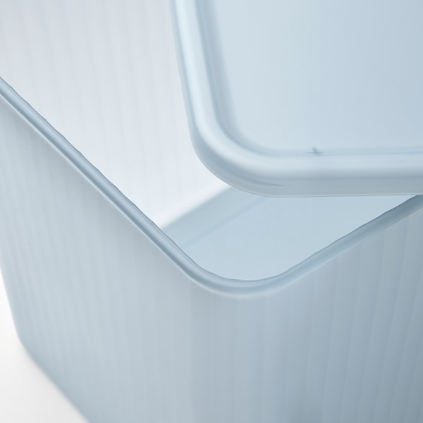 RYKTA Box mit Deckel, transparent graublau, Angebote