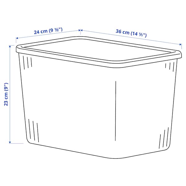 RYKTA Box mit Deckel, transparent graublau, Angebote
