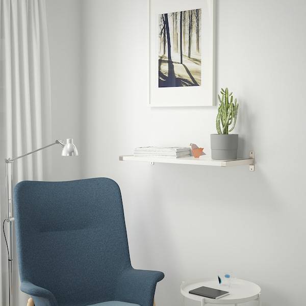 BERGSHULT / GRANHULT Wandregal, weiß/vernickelt, Fabrik Onlineshop