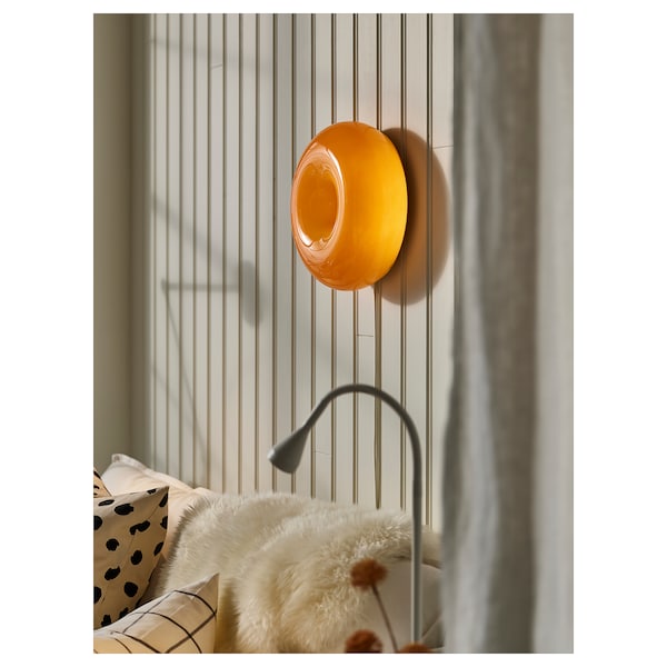 VARMBLIXT Tisch-/Wandleuchte, LED, orange Glas/rund, Muttertagsangebot